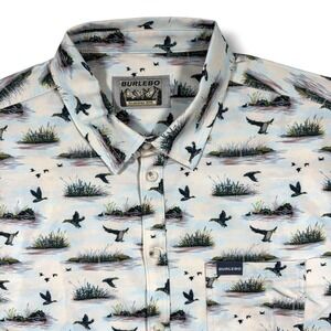 Burlebo Button Down Shirt Mens XL Duck Marsh Performance Short Sleeve